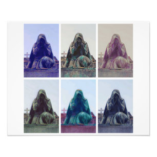 Impression Photo femme en pleurs - blanc