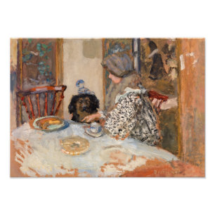 Impression Photo Femme et chien à table Paul Bonnard