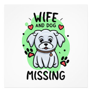 Impression Photo Femme et chien manquants