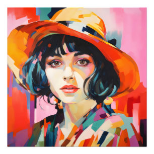 Impression Photo Femme fauvisme en Casquette
