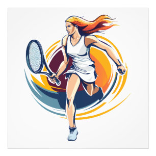 Impression Photo femme jouant au tennis