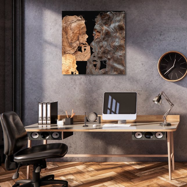 Impression Photo Femme perplexe de profil - Bois (Créateur téléchargé)