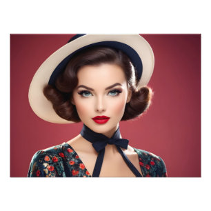 Impression Photo femme rétro vintage