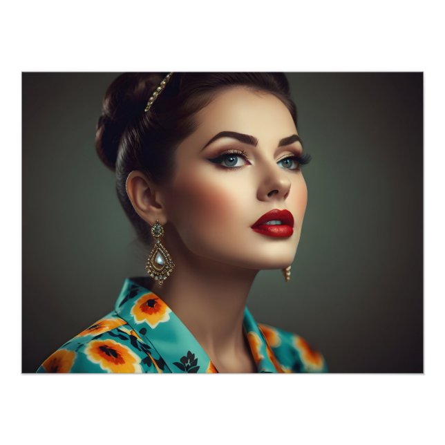 Impression Photo femme rétro vintage (Devant)