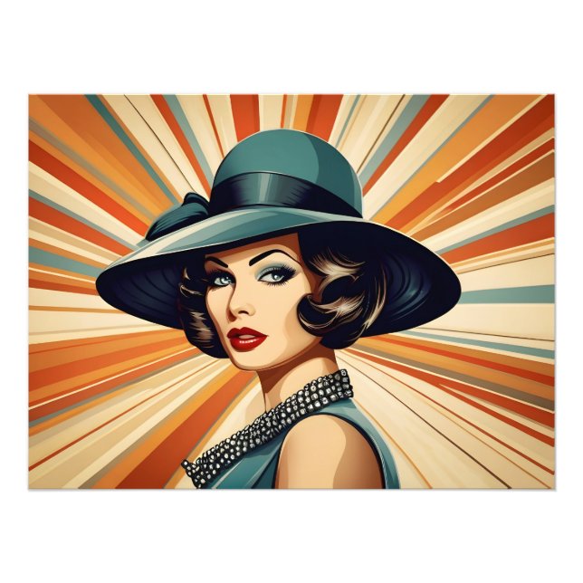 Impression Photo femme rétro vintage (Devant)