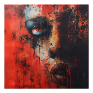 Impression Photo Femme Rouge Art Abstrait