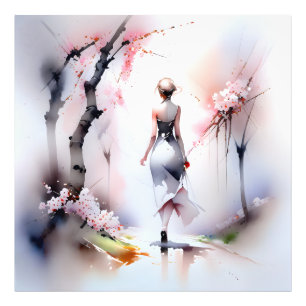Impression Photo Femme solitaire marchant
