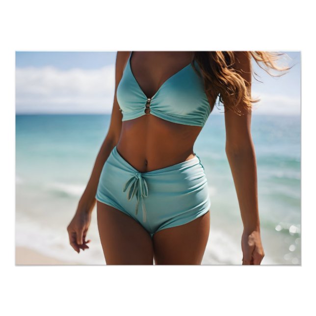 Impression Photo Femme sur la plage (Devant)