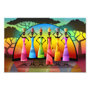 Impression Photo Femmes africaines avec des navires