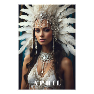 Impression Photo *~ Femmes AP53 AVRIL Boho DIAMANTS D'ANNIVERSAIRE