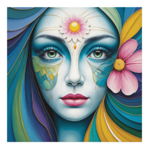 Impression Photo Femmes de fleurs mandala