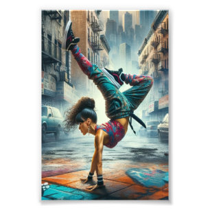 Impression Photo Femmes en action de Breakdancer Silhouette de New 