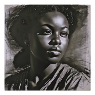 Impression Photo Femmes "Jasmin" Au Charbon