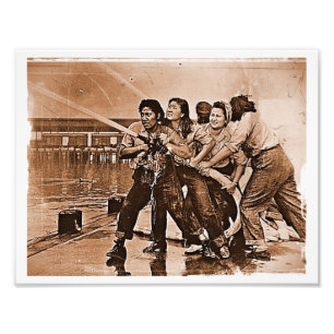 Impression Photo Femmes sapeurs-pompiers Pearl Harbor 7 décembre