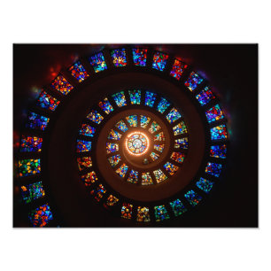 Impression Photo Fenêtre de spirale en verre souillé