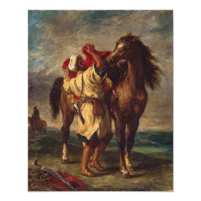 Impression Photo Ferdinand Delacroix Arab Saddle Son Cheval (Devant)
