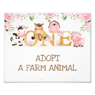 Impression Photo Ferme 1er Anniversaire Adopter un signe animal de 