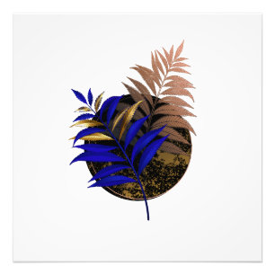 Impression Photo Ferme bleue sur cercle noir
