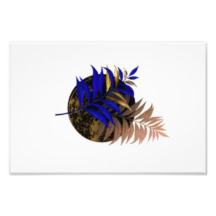 Impression Photo Ferme bleue sur cercle noir