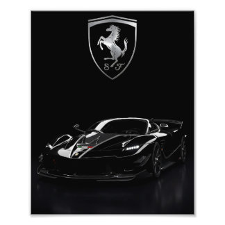 Impression Photo Ferrari FXX-K Hypercar noire | Supercar sombre