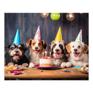 Impression Photo Fête d'anniversaire de chiens