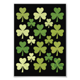 Impression Photo Fête de la Saint-Patrick Cœur Trèfle Chanceux Trèf