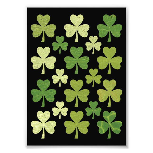 Impression Photo Fête de la Saint-Patrick Cœur Trèfle Chanceux Trèf (Devant)