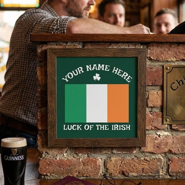 Impression Photo Fête de la Saint-Patrick Drapeau de l'Irlande Nom  (Créateur téléchargé)