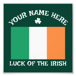 Impression Photo Fête de la Saint-Patrick Drapeau de l'Irlande Nom