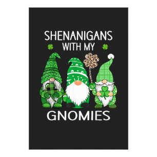 Impression Photo Fête de la Saint-Patrick Shamrock Chanceux Gnomes 