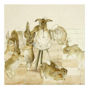 Impression Photo Fête de Noël des lapins par Beatrix Potter