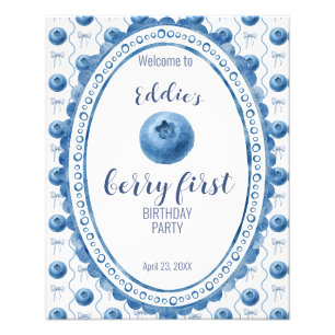 Impression Photo Fête du premier anniversaire de Blueberry Baby