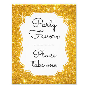 Impression Photo Fête Faveurs S'Il Vous Plaît Prendre Un Signe Or É