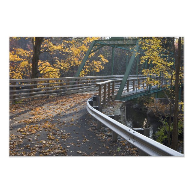 Impression Photo Feuillage d'automne et un pont sur les Millers (Devant)