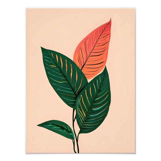 Impression Photo Feuilles botaniques Abstraits - Peinture murale mi (Devant)