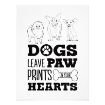 Feuilles de chien Empreintes de pattes sur votre c