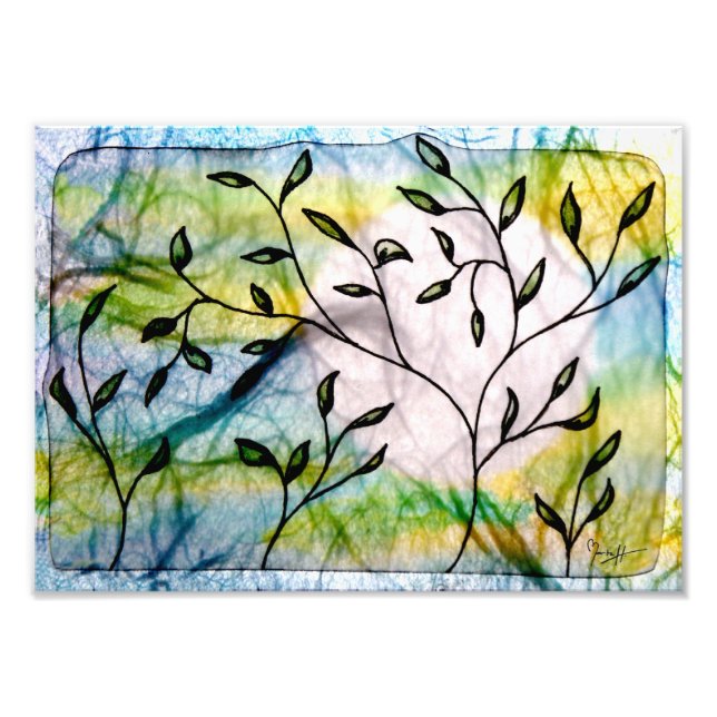 Impression Photo Feuilles sur Vellum avec Aquarelles (Devant)