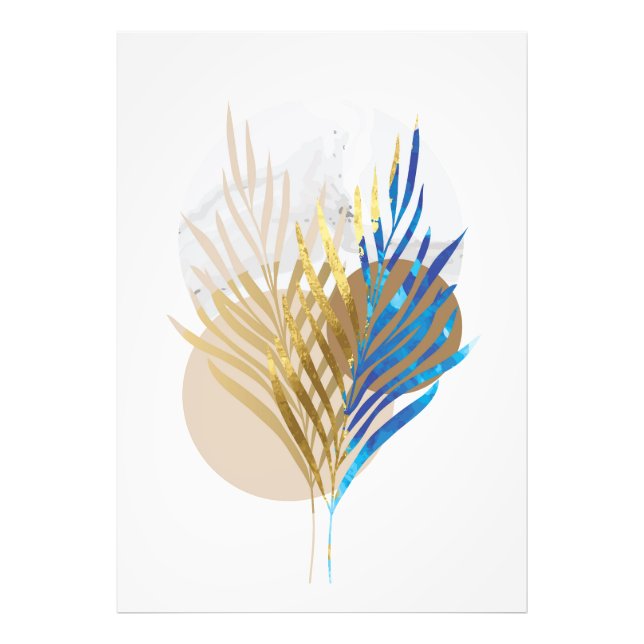 Impression Photo Feuilles tropicaux d'or (Devant)