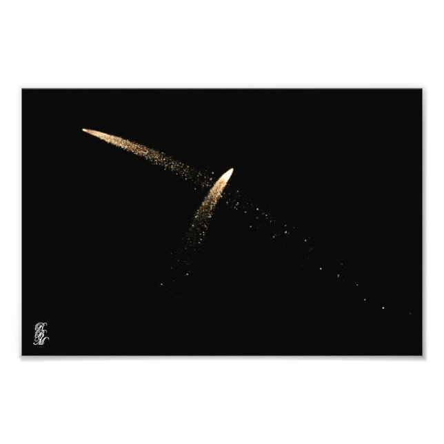 Impression Photo Feux d'artifice comme des étoiles de tir (Devant)