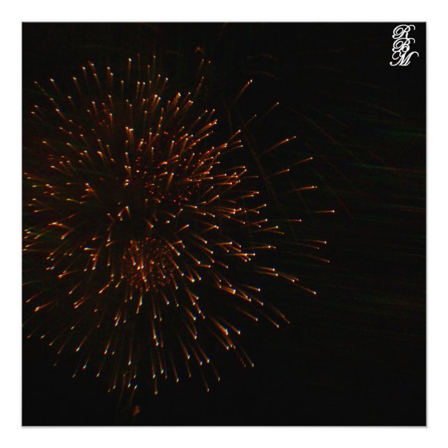 Impression Photo Feux d'artifice orange (Devant)