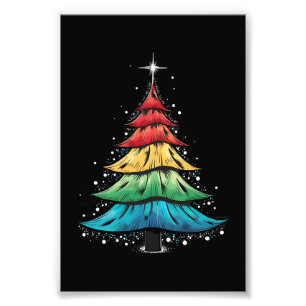 Impression Photo Fierté LGBTQ Arc-en-ciel Drapeau Gay Arbre de Noël