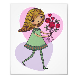 Impression Photo Fille aux fleurs