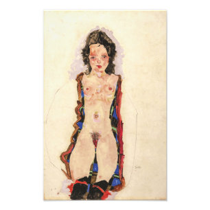 Impression Photo Fille aux jarretières rouges Egon Schiele