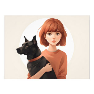 Impression Photo Fille avec le chien