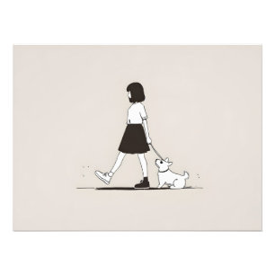 Impression Photo Fille avec le chien