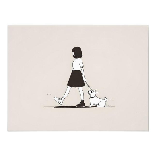 Impression Photo Fille avec le chien (Devant)