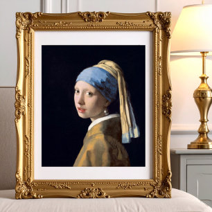 Impression Photo Fille avec perle à oreille 1665 Johannes Vermeer