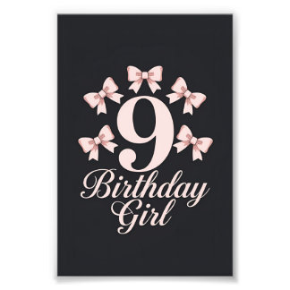 Impression Photo Fille d'anniversaire de 9 ans