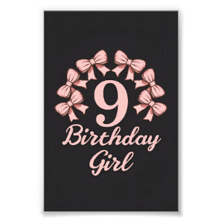 Impression Photo Fille d'anniversaire de 9 ans