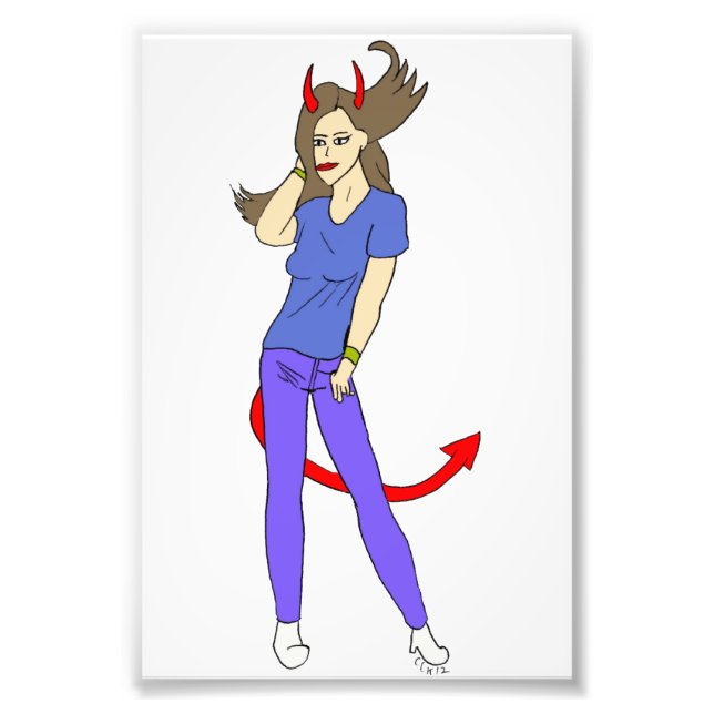 Impression Photo fille diable (Devant)